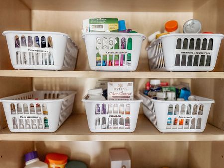 I’ve recently reorganized our medicine cabinet. These plastic bins are perfect to separate and organize all of our medicine and vitamins. I’m linking the label maker I used and some great plastic bin options! #organizedhome #organize #medicinecabinet

#LTKhome