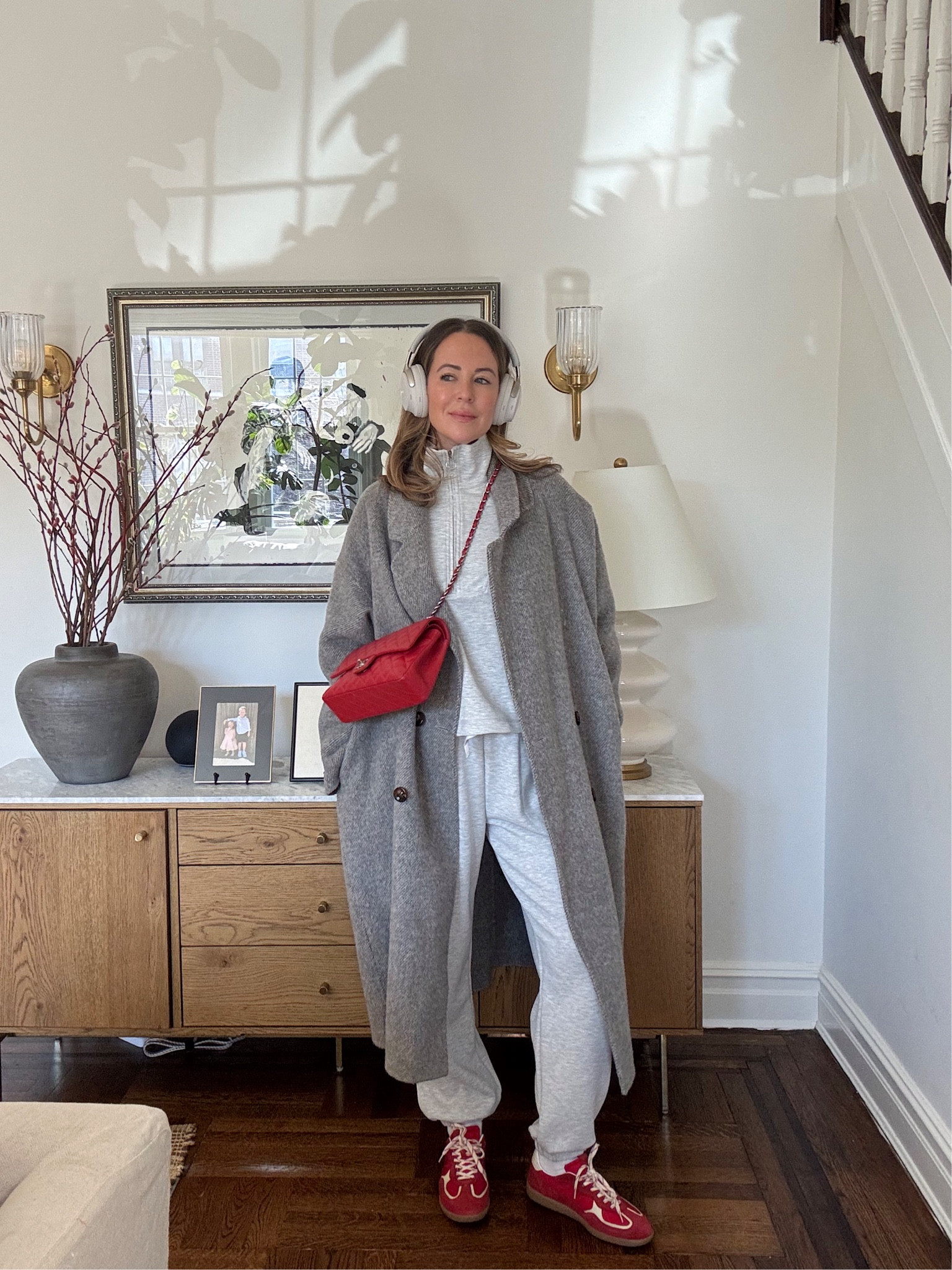 Wearing the sweatpants and sweatshirt in a M. I'd say it runs TTS.  

Sneakers also run TTS. I wear a 8.5 and got a Euro 39 and they're perfect. So comfortable off the bat.

#LTKOver40 #LTKStyleTip #LTKActive