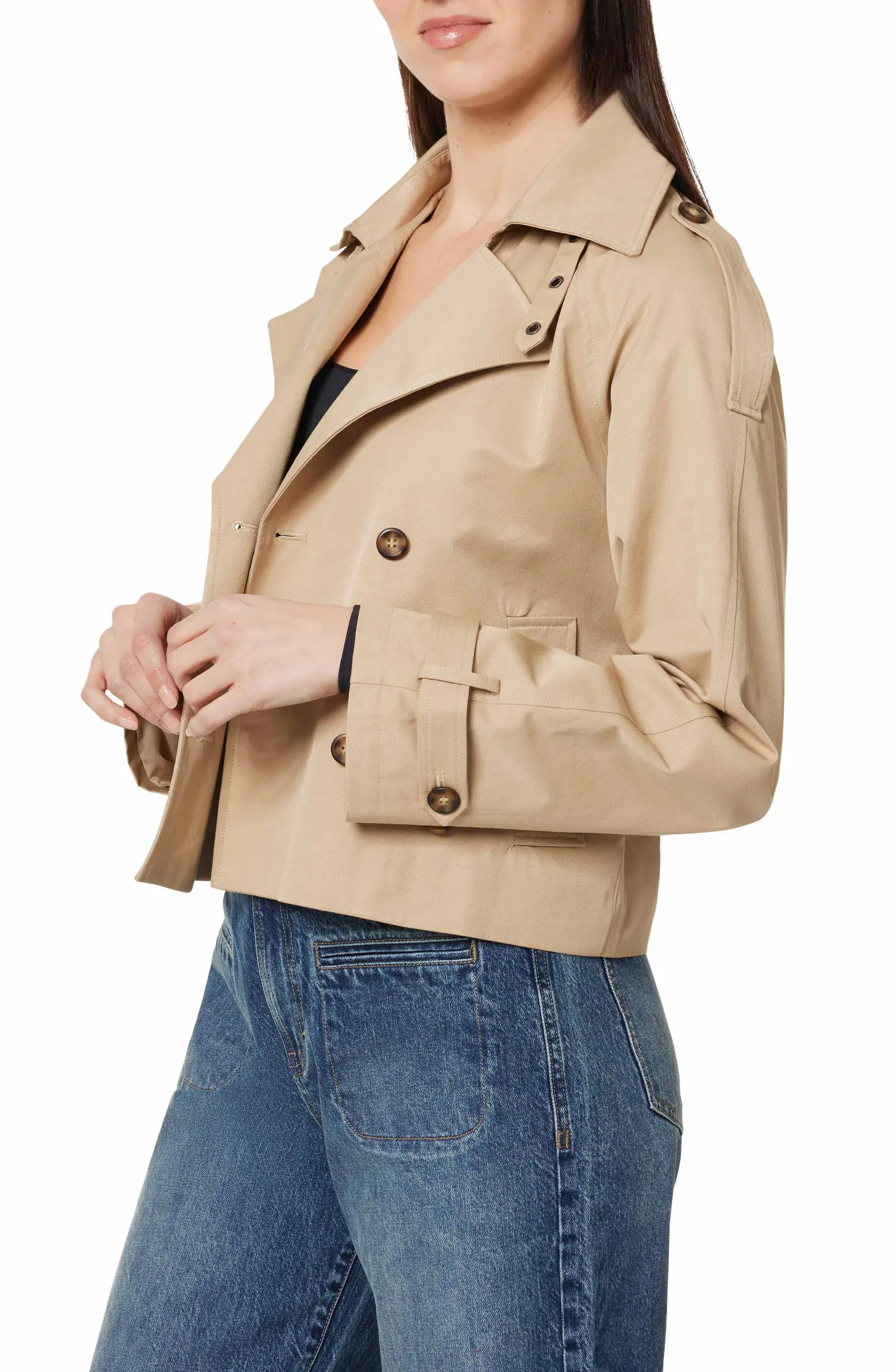 Belted Cotton Blend Crop Trench Coat | Nordstrom