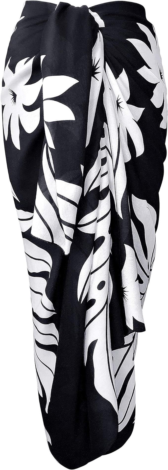 Sarong For Women Black & White Swimsuit Cover Up Bikini Beach Skirt Wrap | Amazon (US)