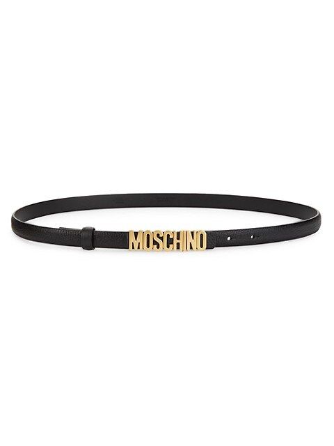 Moschino Logo Grain Leather Belt | Saks Fifth Avenue