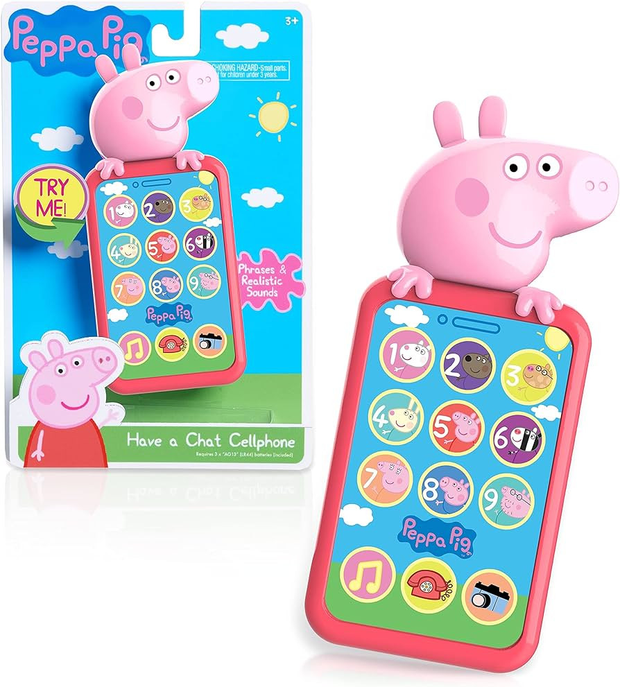 Peppa Pig Have a Chat Cell Phone, Toy Phone with Realistic Sounds and Light Up Buttons, Kids Toys... | Amazon (US)