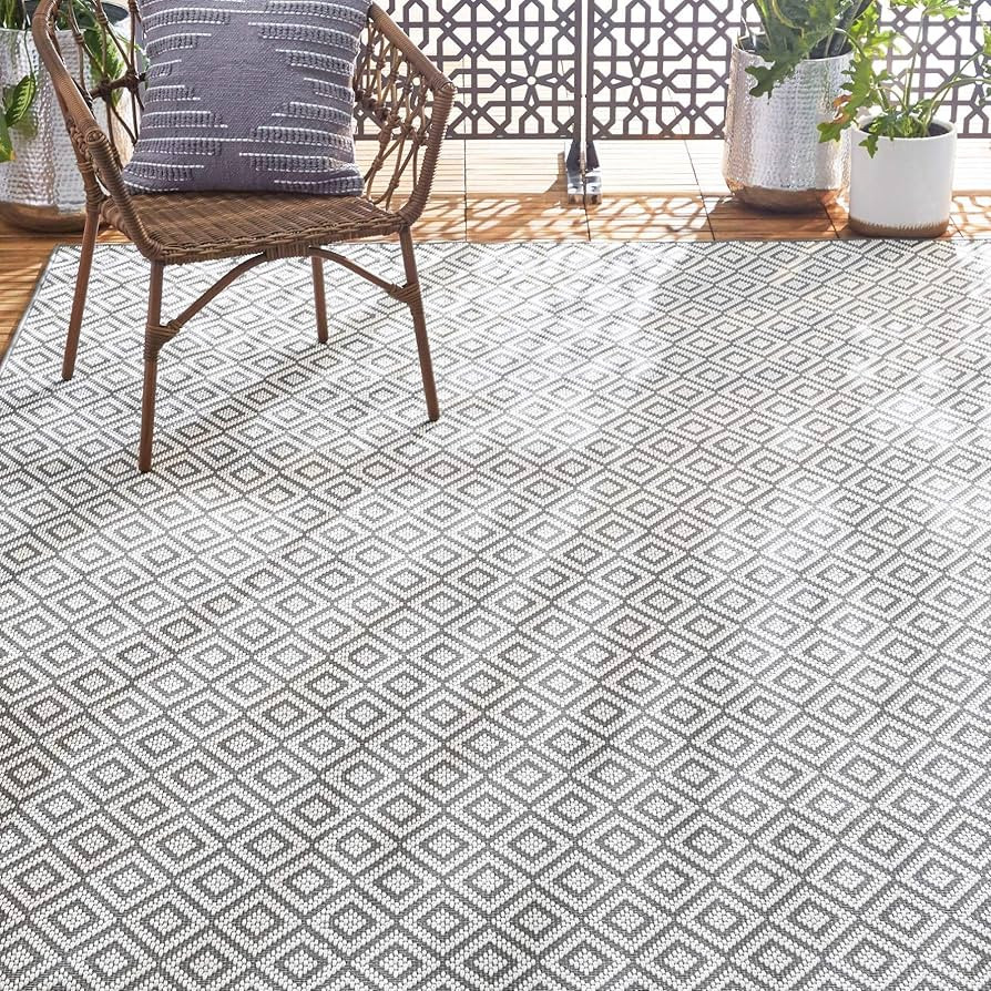 Home Dynamix Tripoli Lydia Indoor/Outdoor Area Rug 7'10"x10'2", Modern Gray | Amazon (US)