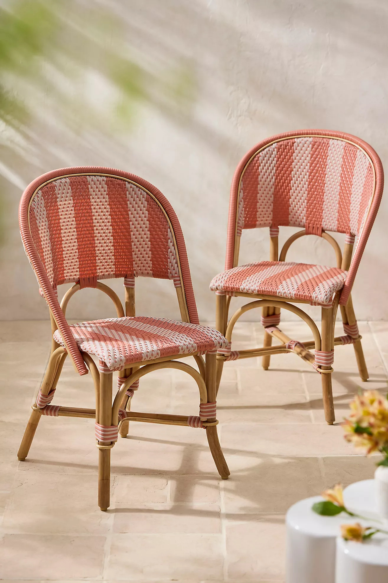 Striped Woven Indoor/Outdoor Bistro Chairs, Set of 2 | Anthropologie (US)