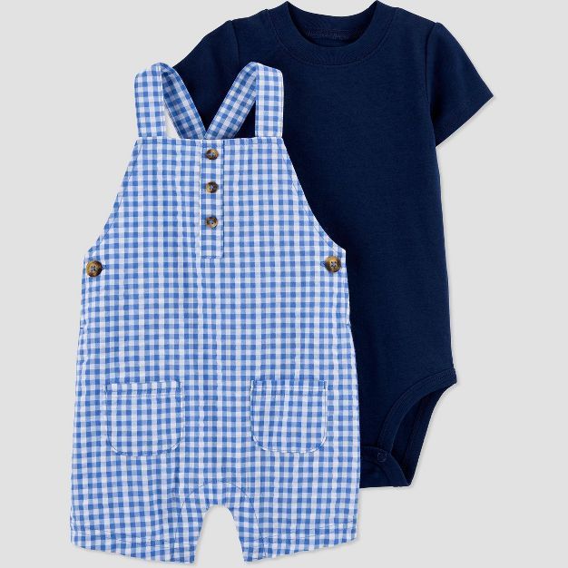 Baby Boys' 3pc Gingham Plaid Top & Bottom Set - Just One You® made by carter's Blue/Navy | Target