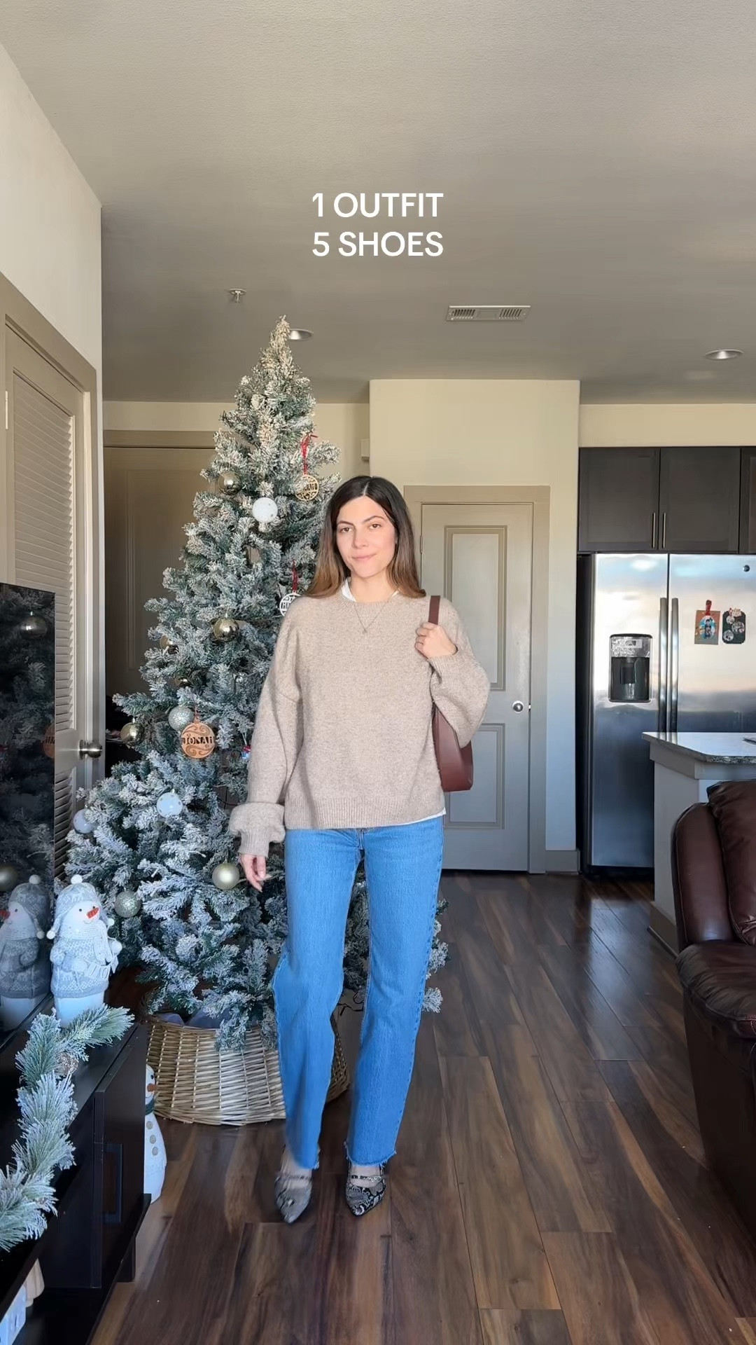 One outfit 5 shoes 🤎✨
All shoes are TTS except adidas sambas I sized down 2! 
Jeans 26/2 short 



Capsule wardrobe, ballet flats, red ballet flats, burgundy heels, knee high boots, wide leg jeans, women’s winter outfits 