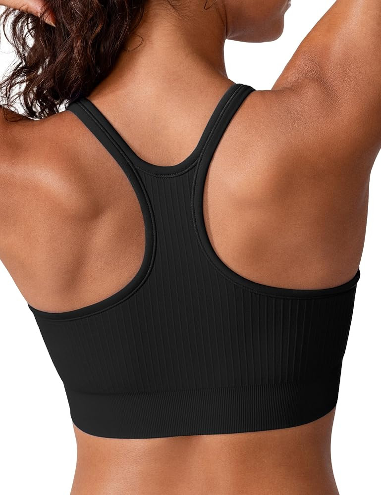 MathCat Seamless Ribbed Sports Bra for Women | Amazon (US)