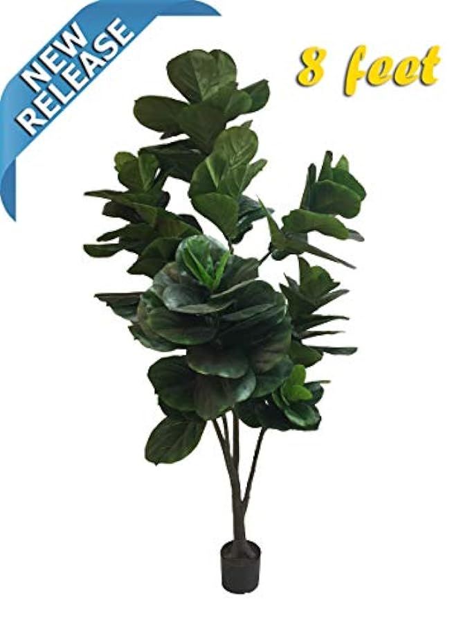 AMERIQUE Massive and Dense 8' Fiddle Leaf Fig Tree Artificial Silk Plant with UV Protection, with Nu | Amazon (US)