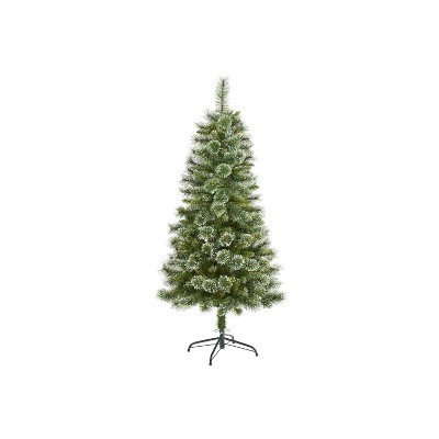 5ft. Slim Snow Tip Pine Artificial Christmas Tree with 298 Branches – Compact Seasonal Holiday X-Mas Tree | Target