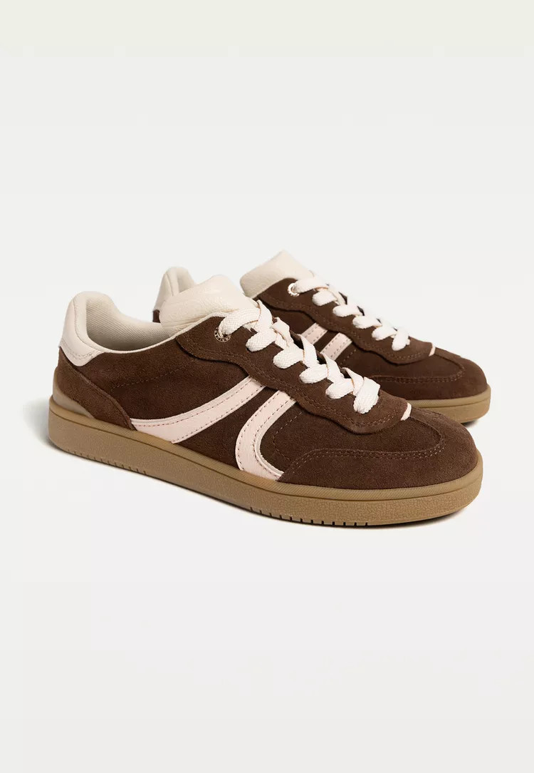 Casual-Sneaker aus Leder | Stradivarius DE