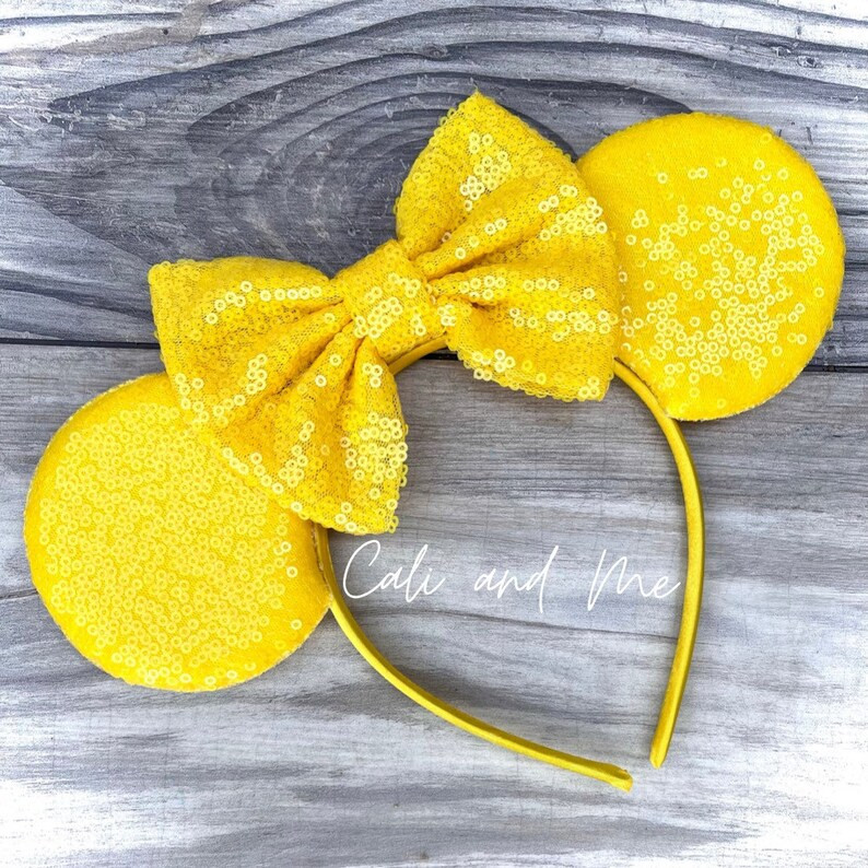 Solid Minnie Mouse Ears, Purple Minnie Ears, Blue Minnie Ears, Green Minnie Ears, Yellow Minnie E... | Etsy (US)