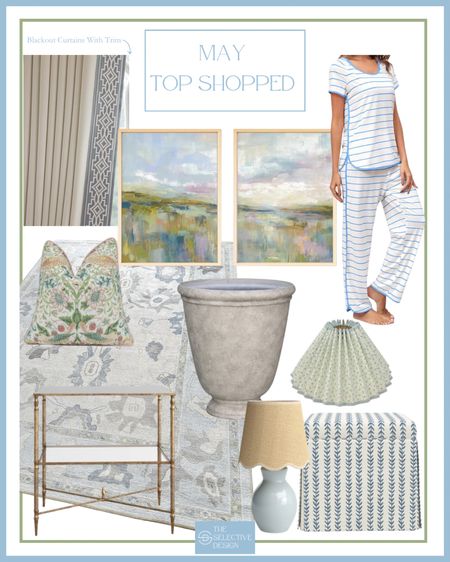 Most shopped items from May. These best sellers are 😍😍

Favorite home decor finds, affordable home decor, timeless home decor, affordable planter, upholstered ottoman, Amazon pajamas, pleated light shade, oushak rug, affordable oushak rug, washable oushak rug, gold side table, gold end table, abstract landscape, framed wall art, pleated curtains with trim, blackout curtains, curtains with trim, floral pillow, green pillow 