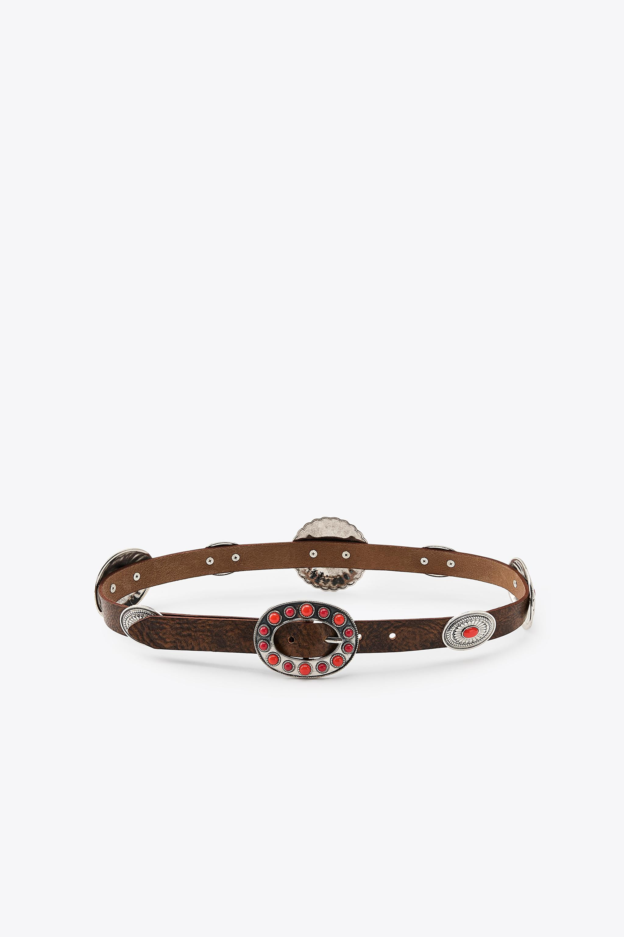 STONE LEATHER BELT | Zara US