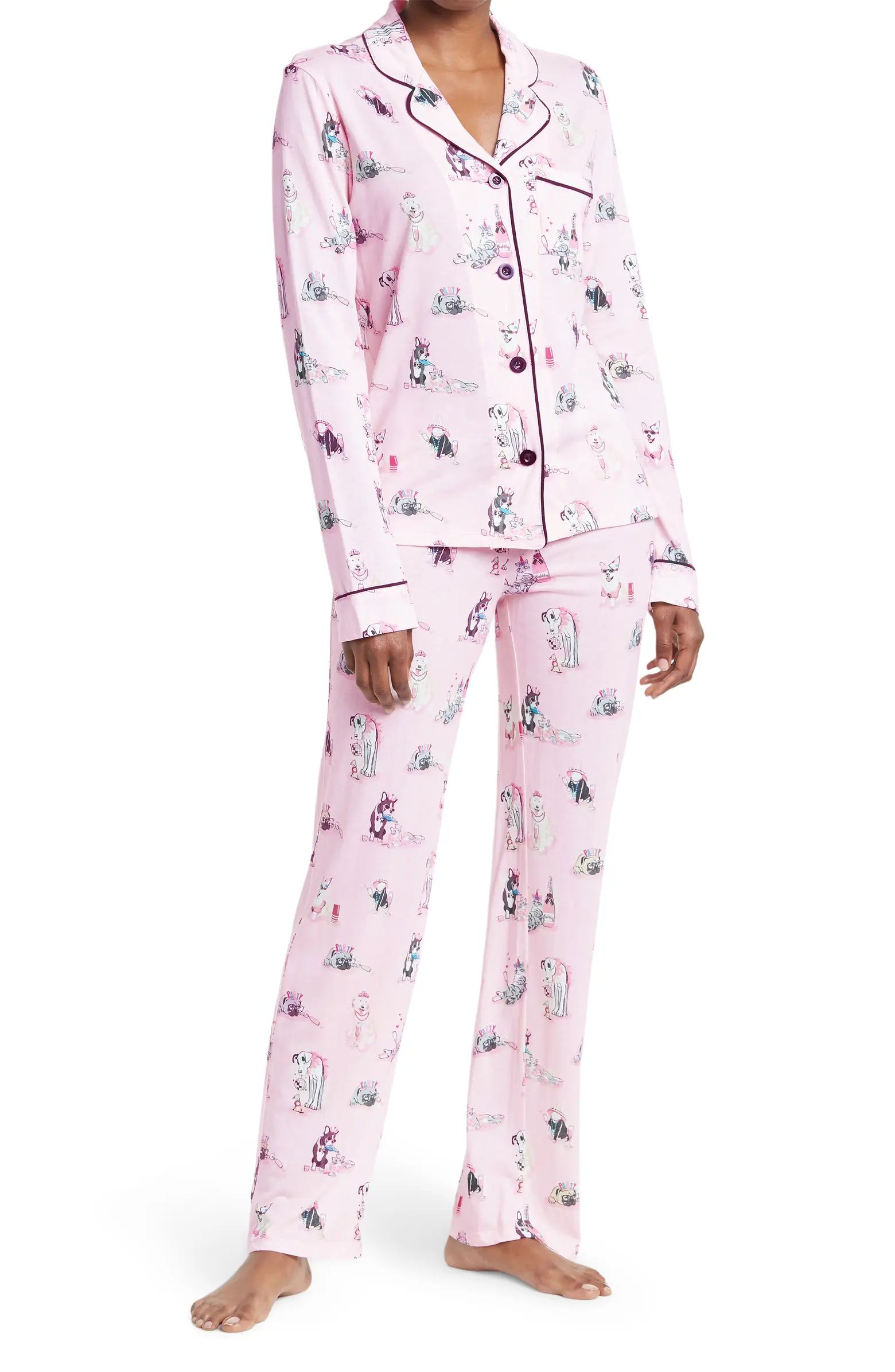 Long Sleeve Top & Pants 2-Piece Pajama Set | Nordstrom Rack