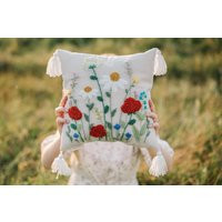 Punch Needle Floral Cushion Cover, Pillow, Scatter Cushion, Decorative Needle, Cottagecore | Etsy (US)