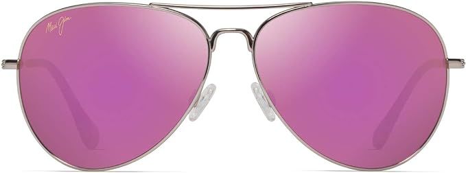 Maui Jim Men's and Women's Mavericks Polarized Aviator Sunglasses, Rose Gold/MAUI Sunrise, Medium | Amazon (US)
