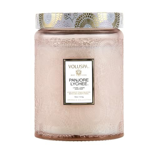 Voluspa Panjore Lychee, Large Candle Jar, 18 oz, 100 Hour Burn Time, Coconut Wax for Clean Burning, Handcrafted in the USA | Amazon (US)