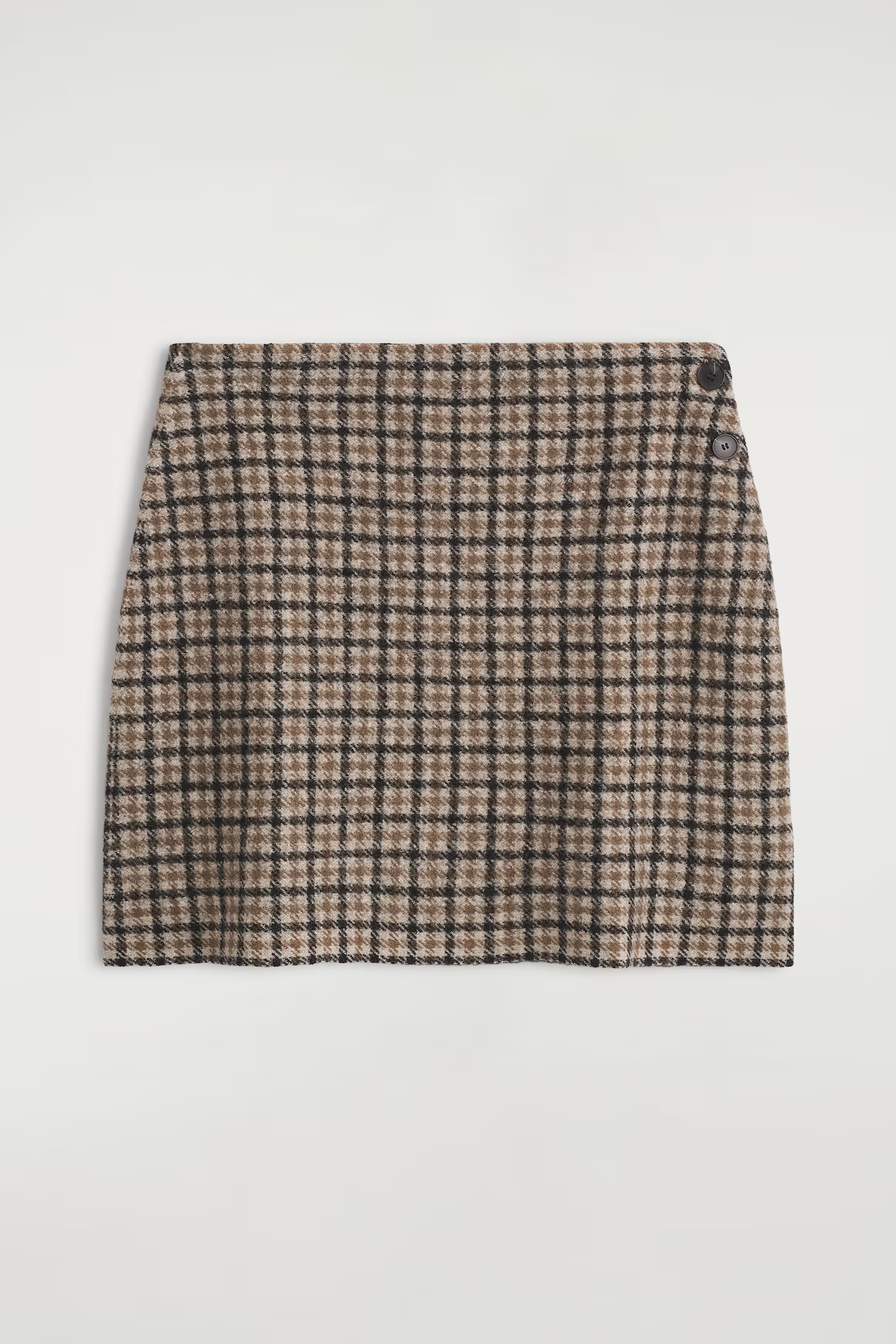MERINO WOOL MINI SKIRT - BEIGE / CHECKED | COS GB | COS UK