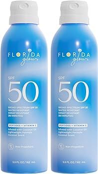 Florida Glow SPF 50 Sunscreen Spray- Hawaii 104 Reef Act & Florida Keys Compliant Broad Spectrum ... | Amazon (US)