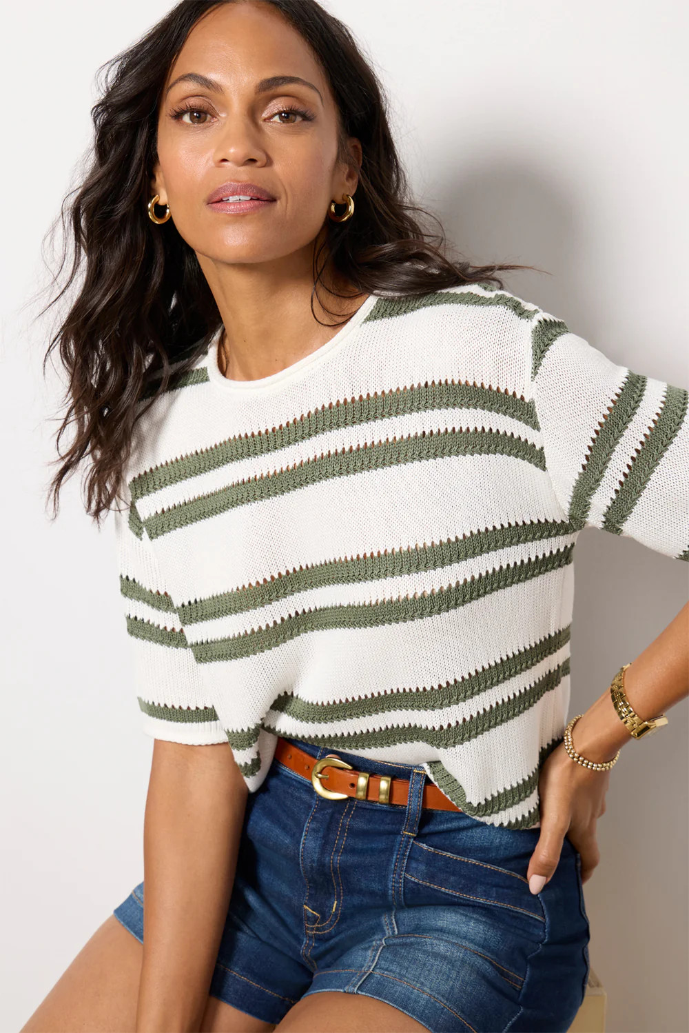 Prado Striped Sweater Tee | Evereve