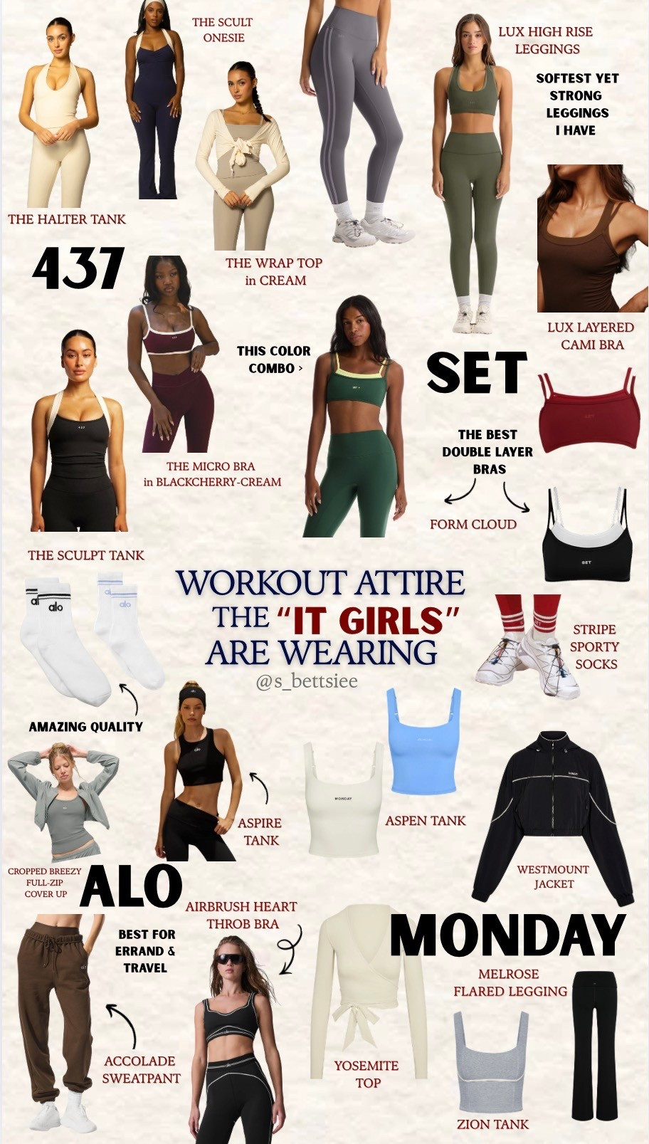 Workout brands the “it girls” are wearing 💪🏼👟💦 #blackfriday #437 #alo #setactive #mondaybody #workoutsets #travelfits #gymattire #cuteworkoutsets 

#LTKCyberWeek #LTKActive #LTKGiftGuide