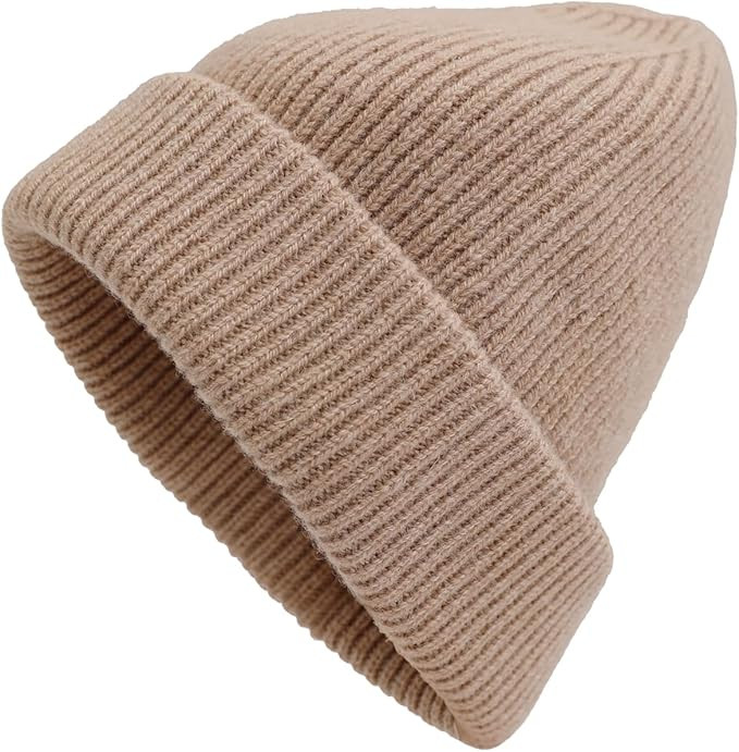 100% Merino Wool Beanie Hat for Men and Women, Unisex Thermal Winter Hat, One Size Cuffed Knit Ri... | Amazon (US)