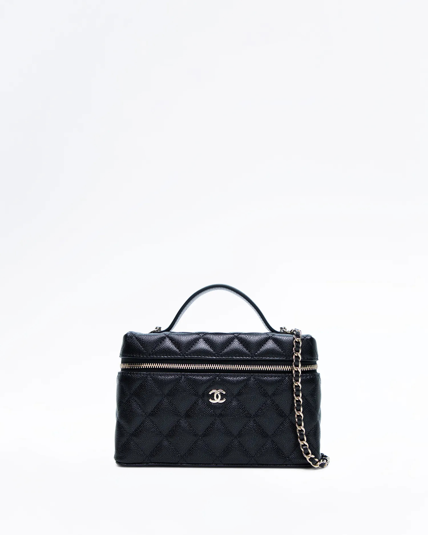 Caviar Slim Vanity Case with Chain | Vivrelle