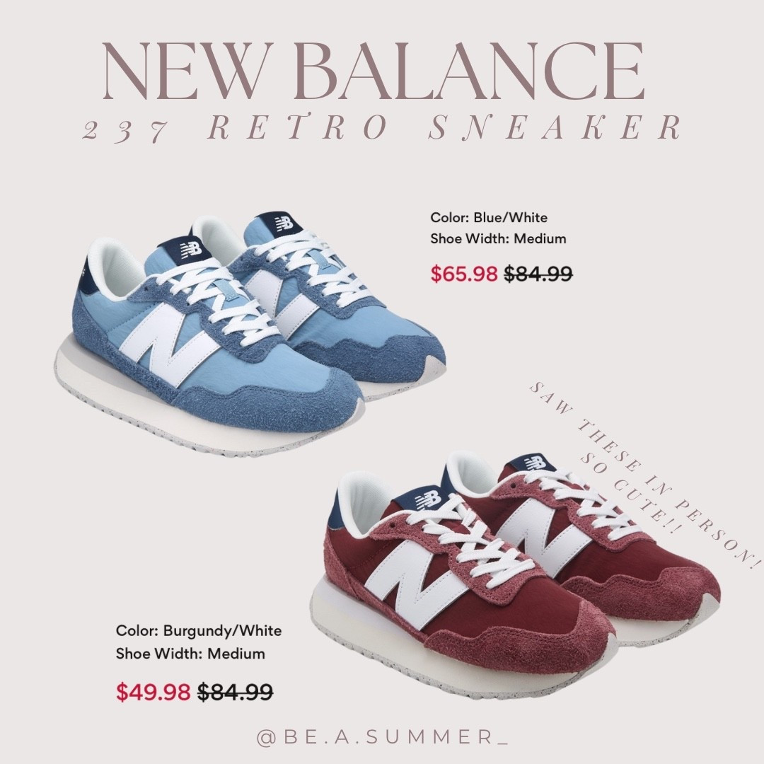 New Balance 237 Retro Sneakers on major sale! 👟✨

HOC / summer / beasummer 

#LTKTravel #LTKActive #LTKfitnessgoals