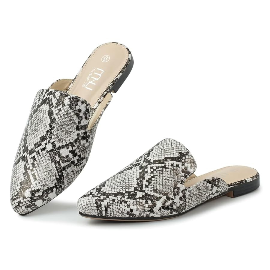 MUSSHOE Comfortable Dressy Women’s Mules - Pointed Toe Backless Loafers - 2025 Casual Slip on O... | Amazon (US)