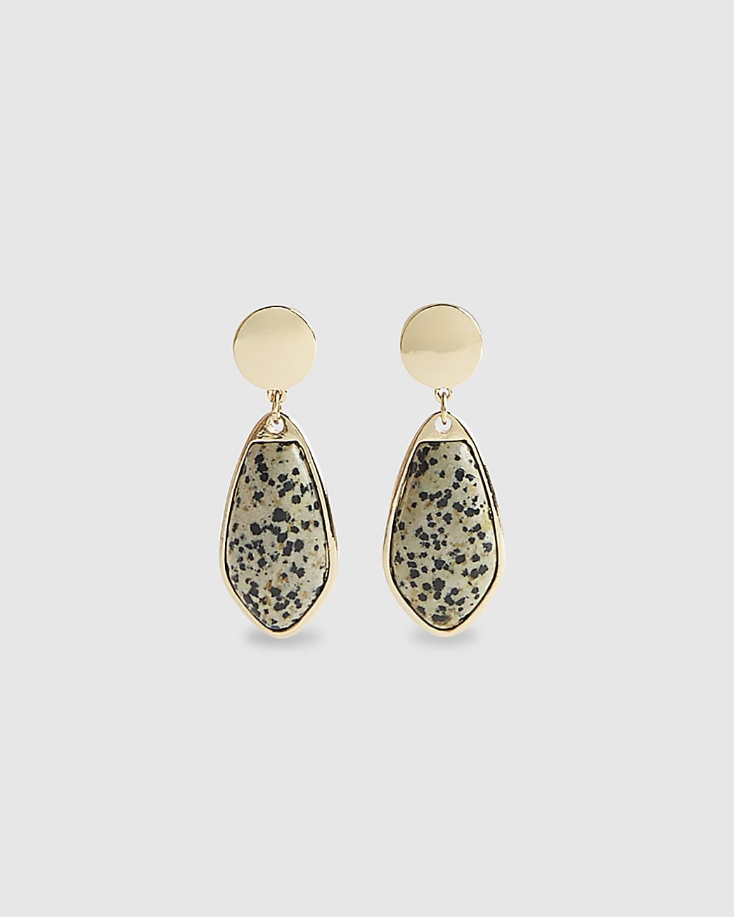 Beige spot print drop earrings | River Island UK & IE
