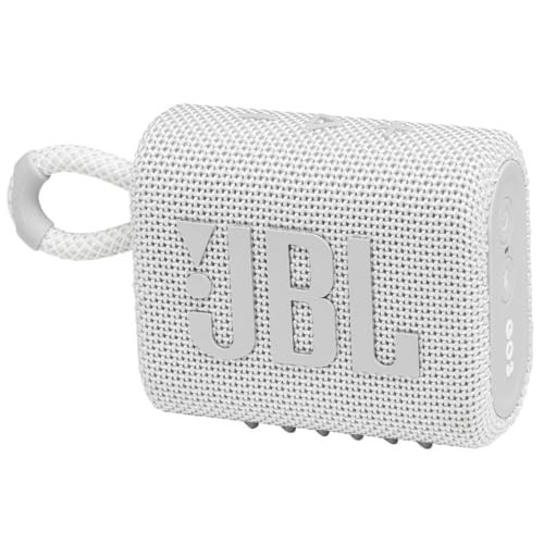 JBL Go 3 - Portable Mini Bluetooth Speaker, big audio and punchy bass, IP67 waterproof and dustproof, 5 hours of playtime, speaker for home, outdoor and travel (White) | Amazon (US)