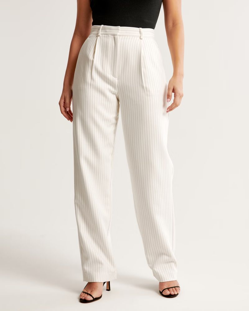 Women's Curve Love Tailored Straight Pant | Women's Bottoms | Abercrombie.com | Abercrombie & Fitch (US)