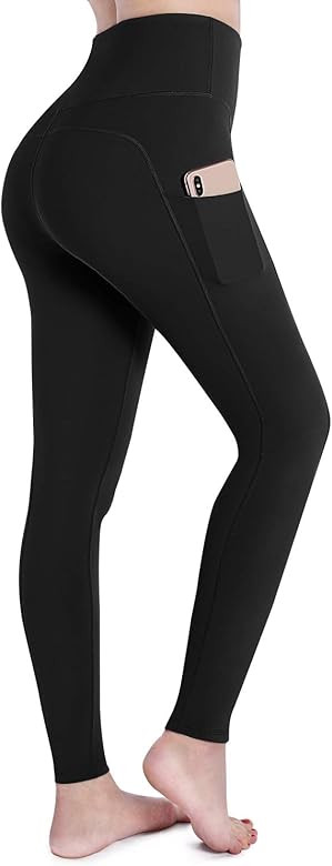Womens High Waist Pockets Yoga Pants Running Pants Workout Leggings | Amazon (US)