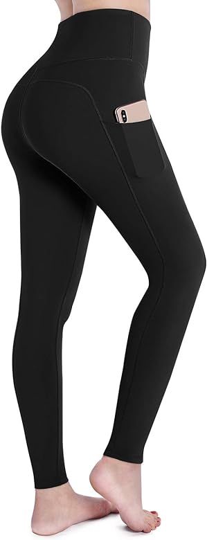 Womens High Waist Pockets Yoga Pants Running Pants Workout Leggings | Amazon (US)