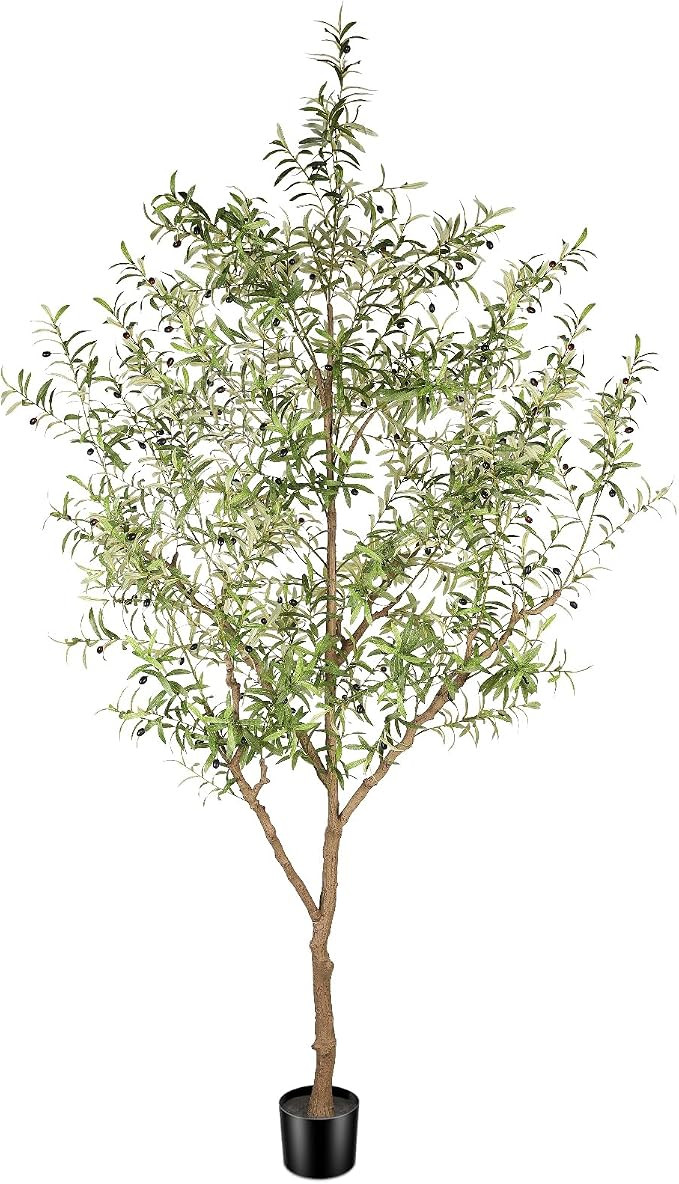 Faux Olive Tree 9ft - Realistic Artificial Olive Tree 9 Feet Indoor (108") - Tall Fake Plants Oli... | Amazon (US)