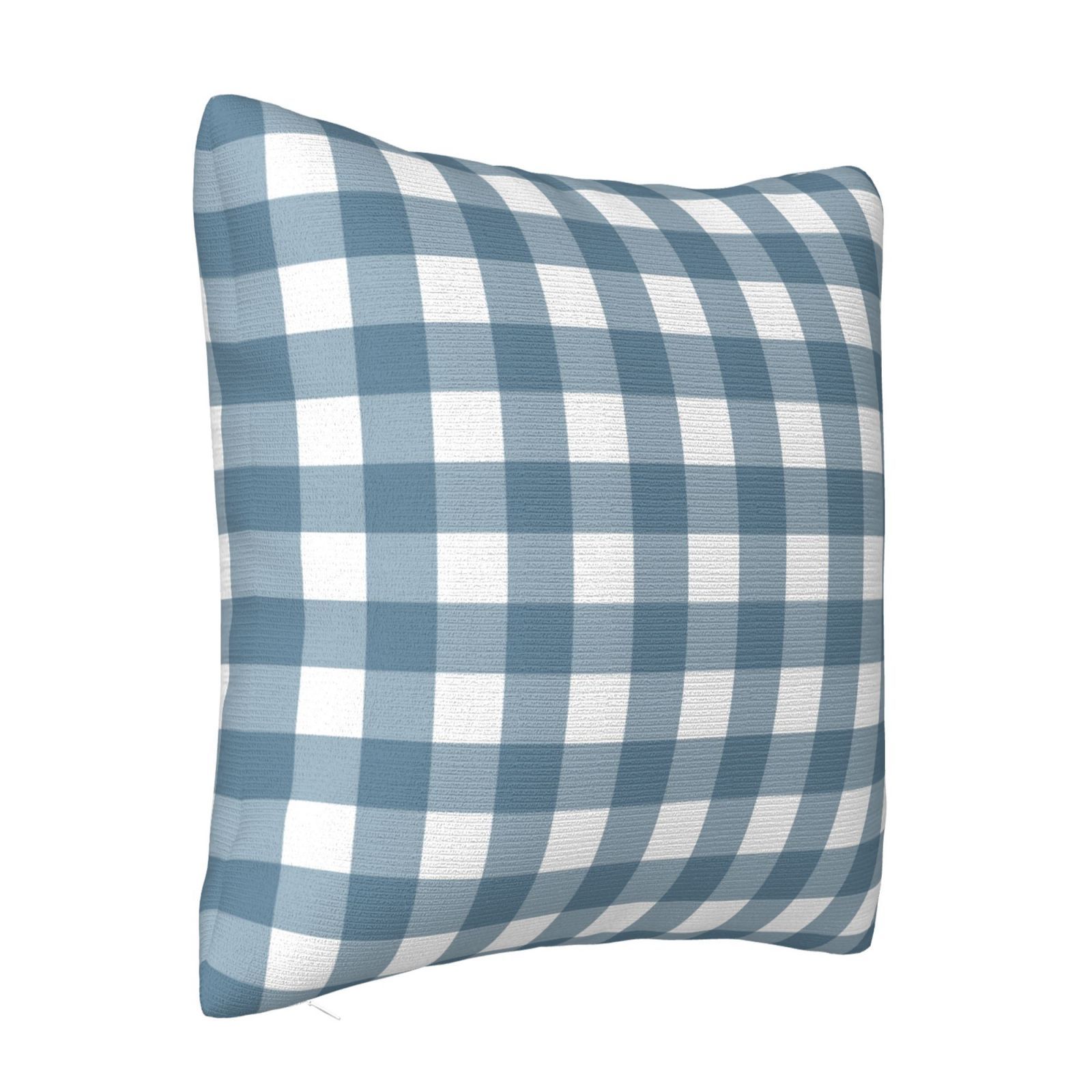 LNWH Decorative Pillow Covers, Blue Gingham Print Square Sofa Decorative Knit Pillow Case, 22"x22... | Walmart (US)