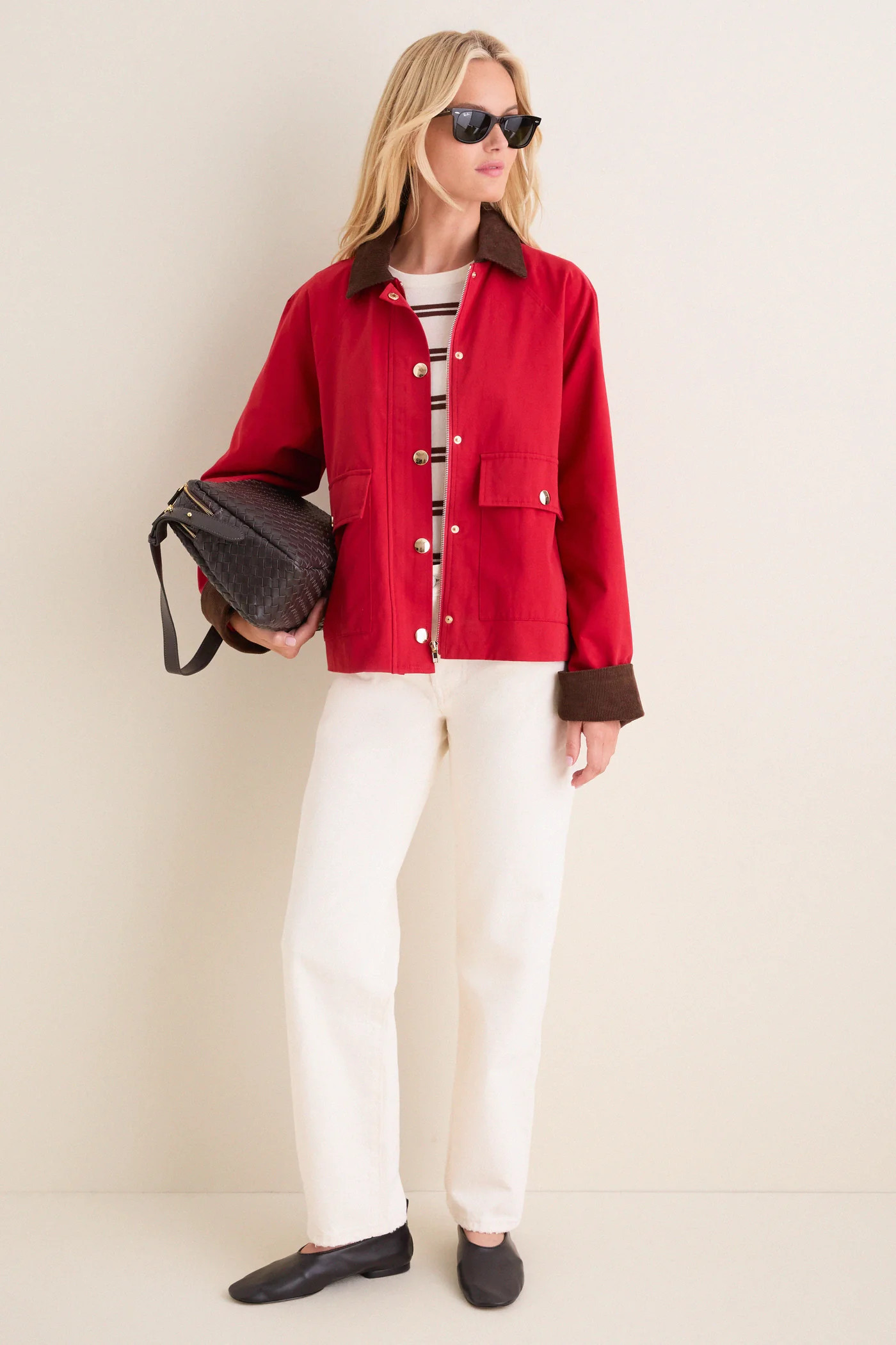 Crimson & Brown Corduroy Trim Liam Chore Jacket | Tuckernuck (US)