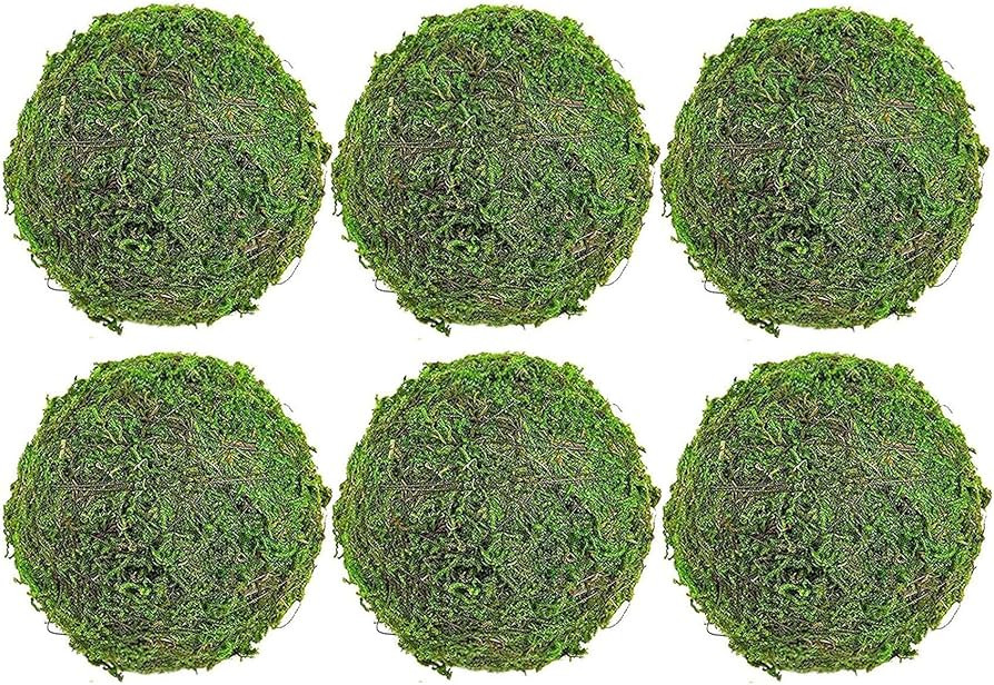 6pcs Moss Balls Decorative Faux Green Dried Artificial Moss Balls for Centerpiece Bowls for Home ... | Amazon (US)