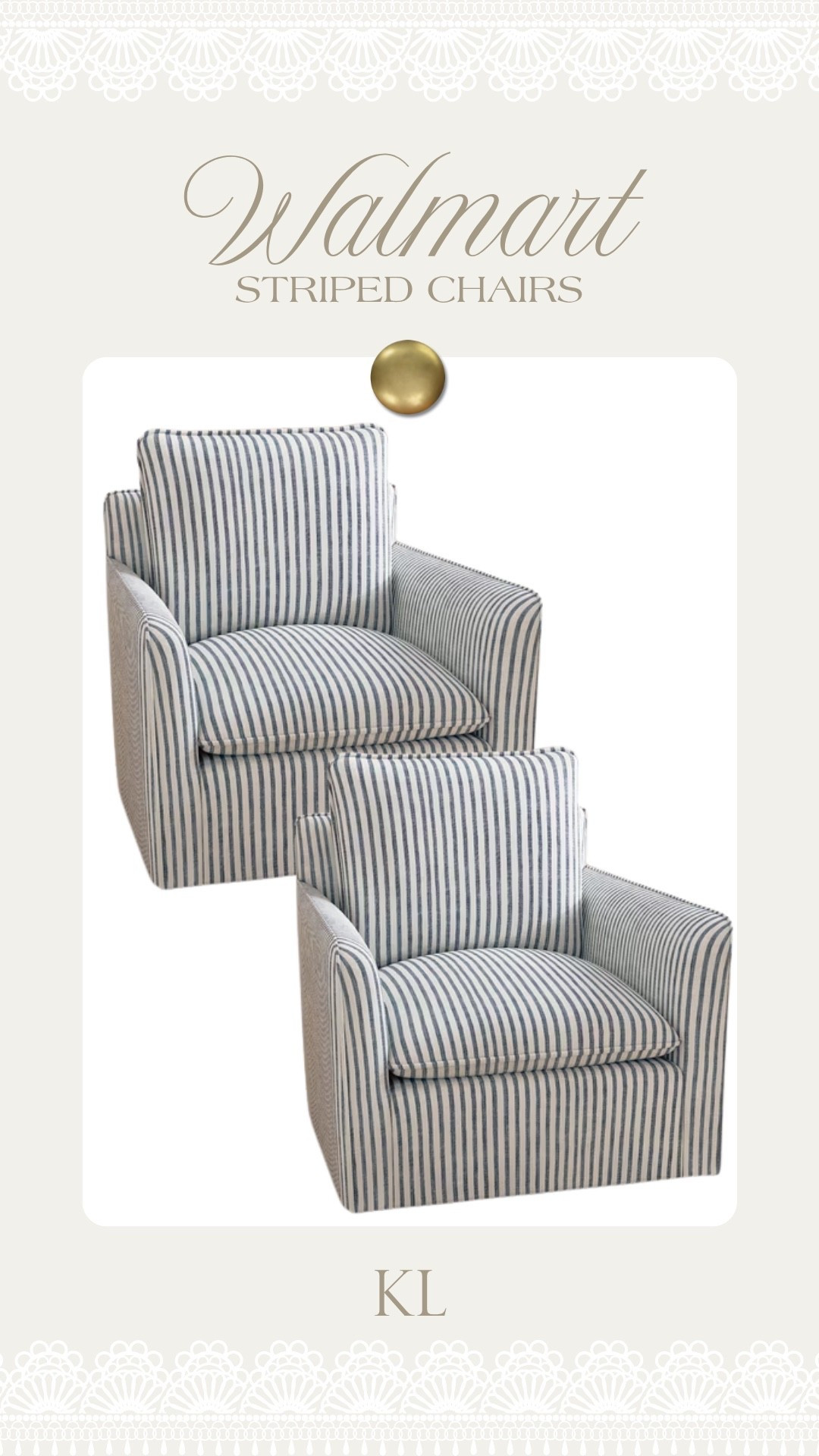 Walmart Striped chairs for living room! So cute & come in a couple different colors.

#LTKHome