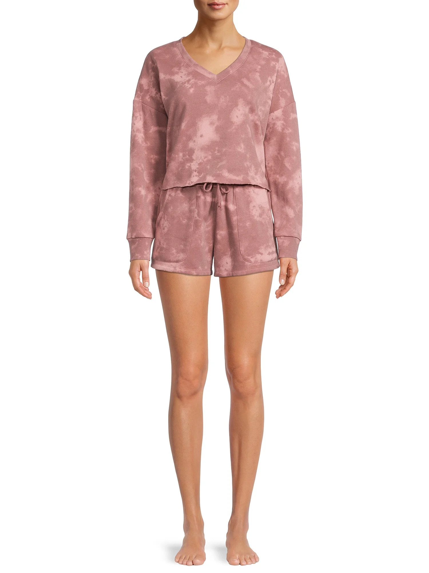 Wild Skye Juniors’ Crop Top & Shorts Lounge Set, 2-Piece - Walmart.com | Walmart (US)