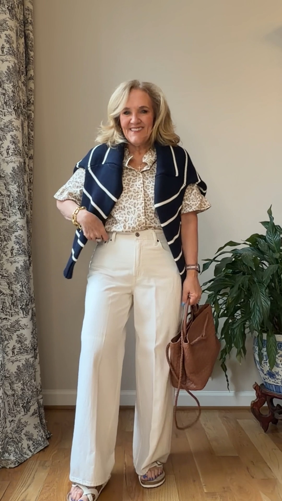  4 pair of white jeans styled with navy. We typically think of white and navy as nautical. But I think these outfits are less iconic and more classic. Sizing is below
Abercrombie wide leg denim slightly off white size 29 short
JCrew Factory wide leg crop jeans slightly off white size 28
Kut from the Kloth jeans size 8
Madewell full length jeans size 29 short size up if in-between 
Striped sweater I sized up to a large for a very oversized fit
Leopard blouse size medium
Sezane eyelet blouse size 10 (link below pictured white, its the Dahlia blouse)
Quince blazer size medium
Chicos knit blouse size 1.0
Navy blazer size 10 petite
Navy twill jacket size medium petite

#LTKPetite #LTKSeasonal #LTKOver40

 