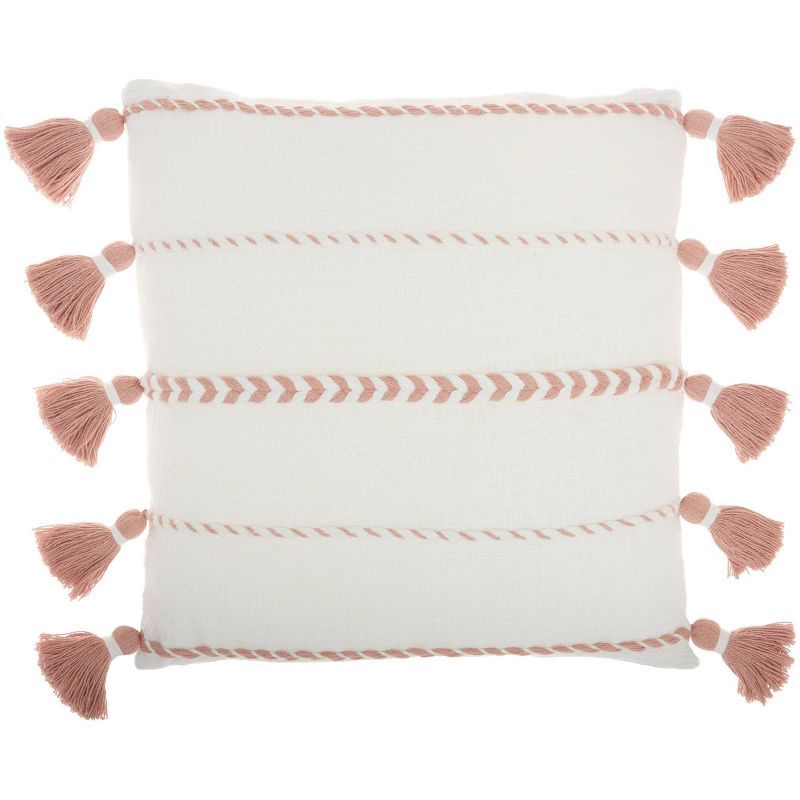 Oversize Life Styles Braided Striped Throw Pillow with Tassels - Mina Victory | Target