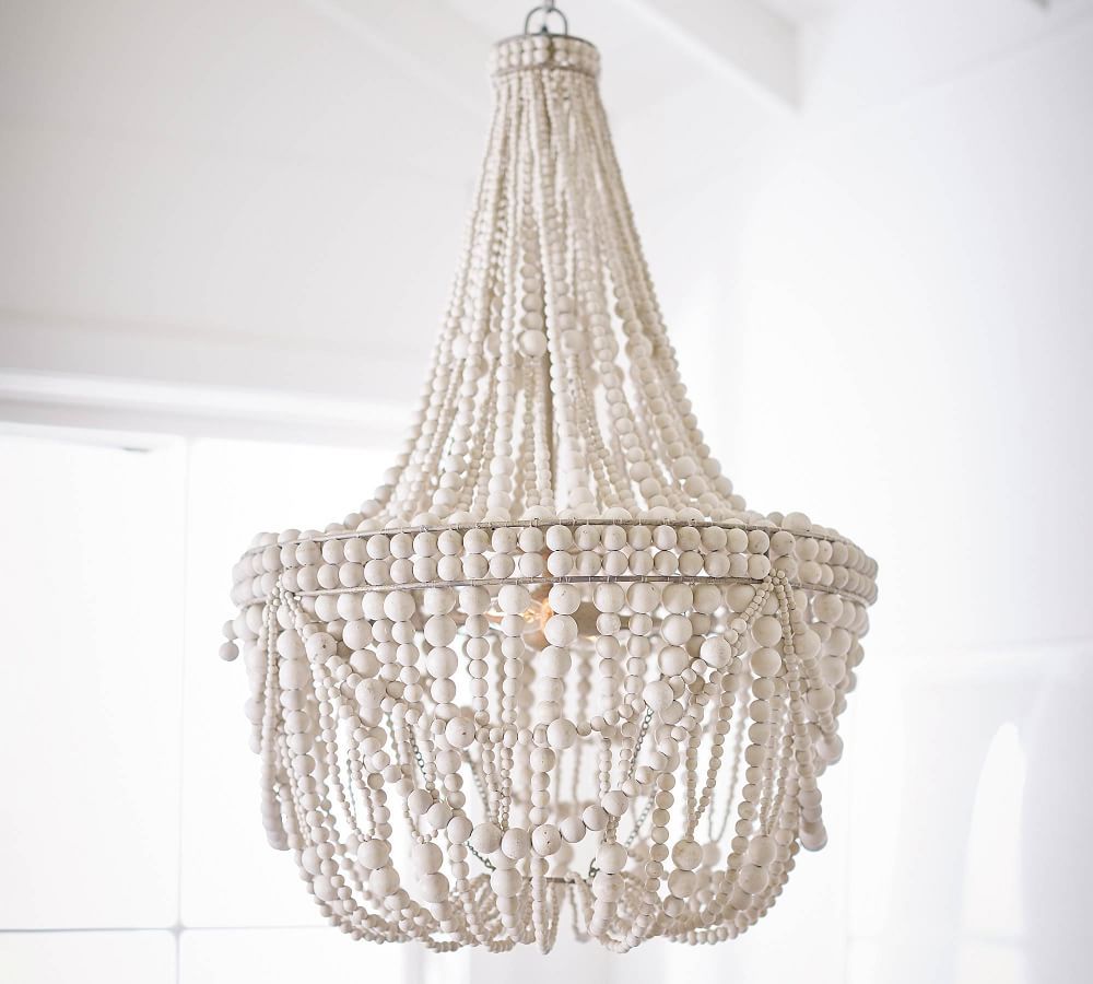 Francesca Wood Bead Chandelier | Pottery Barn (US)