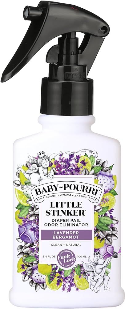Baby-Pourri Little Stinker Diaper Pail Odor Eliminator, 3.4 Fl Oz - Lavender, Bergamot, Eucalyptu... | Amazon (US)