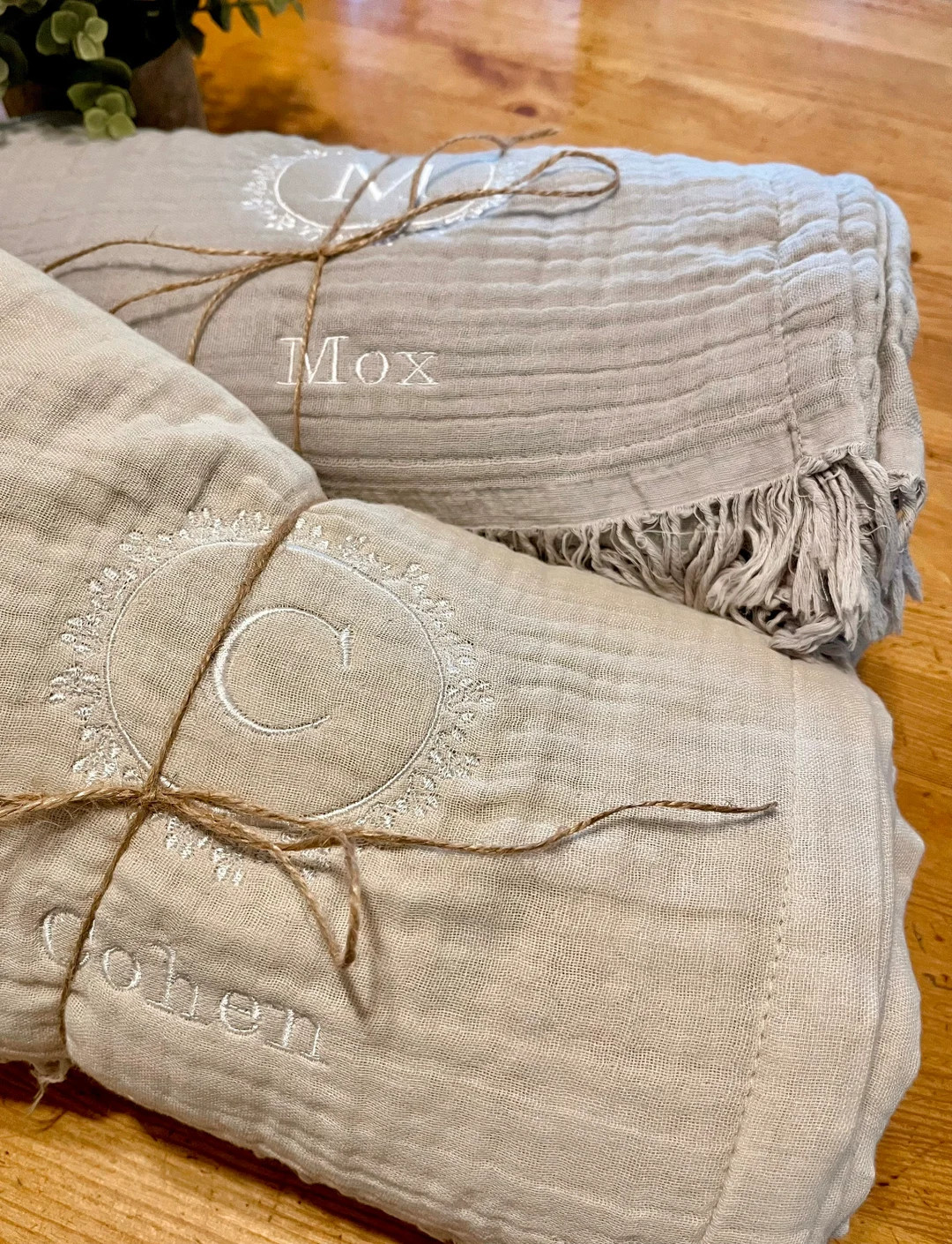 Custom throw blanket, organic muslin blanket, blanket with message, personalized blanket, monogra... | Etsy (US)