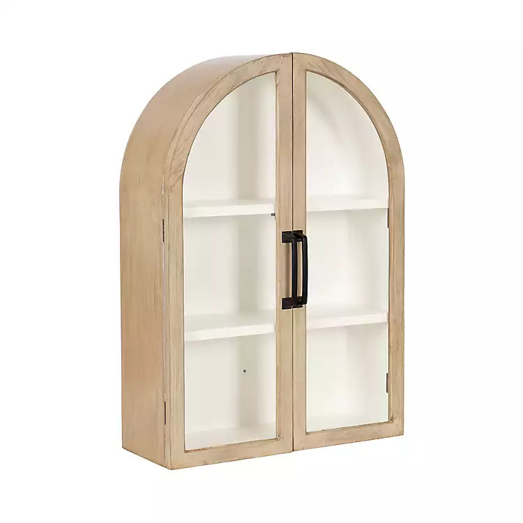 Natural and White Arch Arcott Wall Cabinet | Kirklands Home | Kirklands
