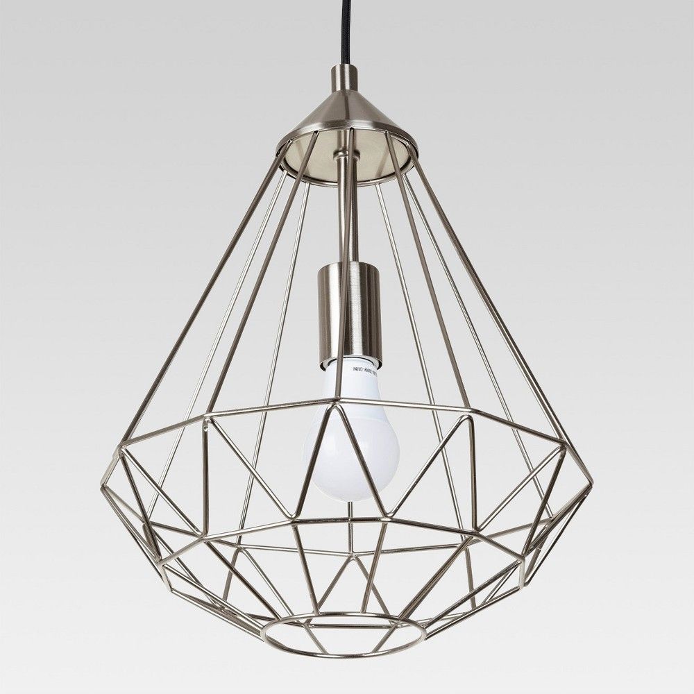 Entenza Faceted Geometric Pendant Ceiling Light Brushed Nickel Lamp Only - Project 62 | Target