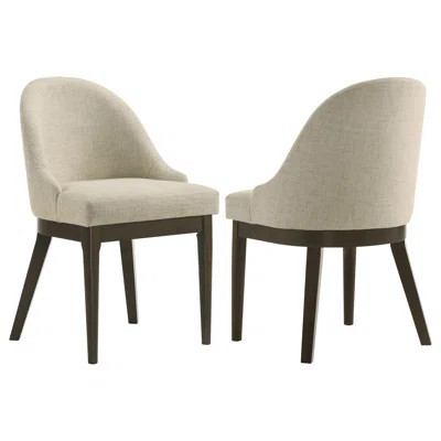 Beige Upholstered Dining Side Chair (2 of Set) | Wayfair North America