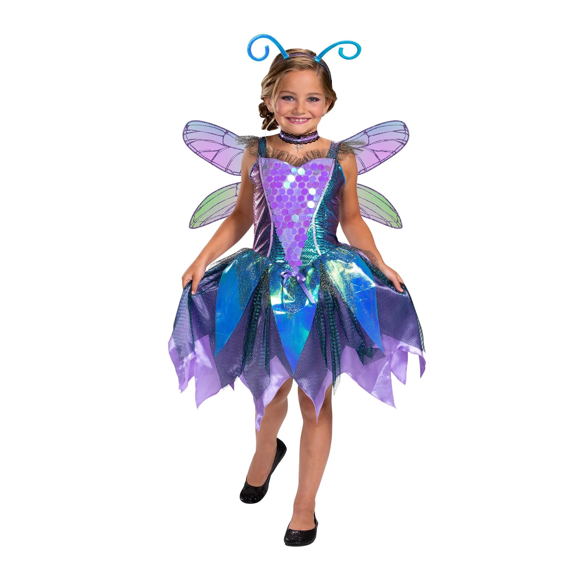 Halloween Girls Darling Dragonfly Dress Up Costume, By Way to Celebrate, Size Small | Walmart (US)