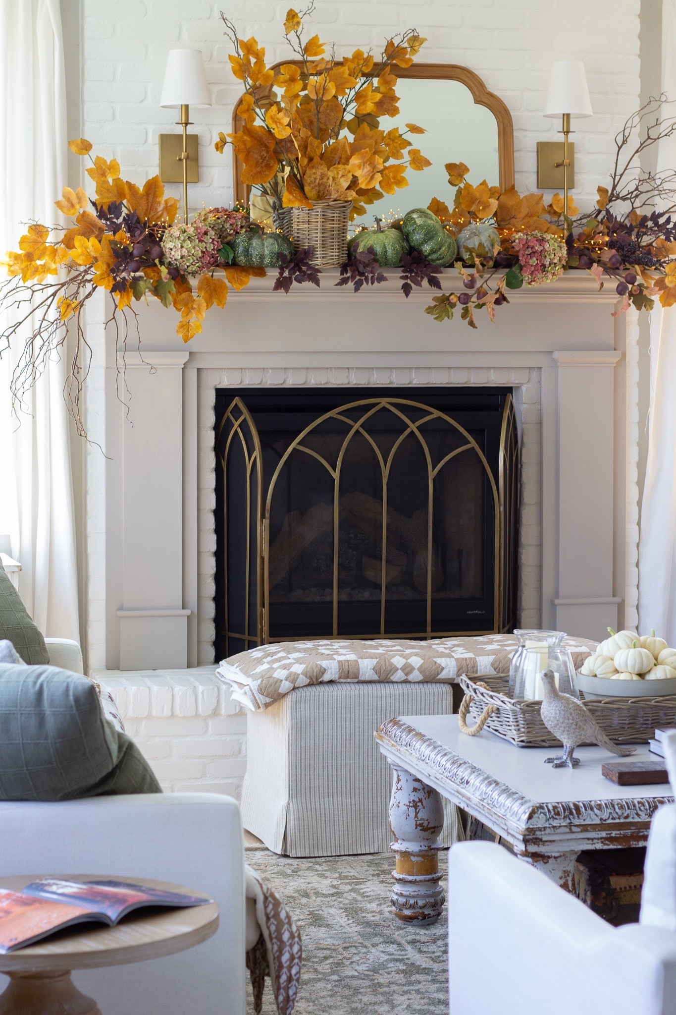 Our Fall living room is coming together! I tried several twinkly light strands for the mantel but these won out the rest! No batteries, dimmable, different settings, warm light.  Check ✅

#LTKStyleTip #LTKFamily #LTKSeasonal